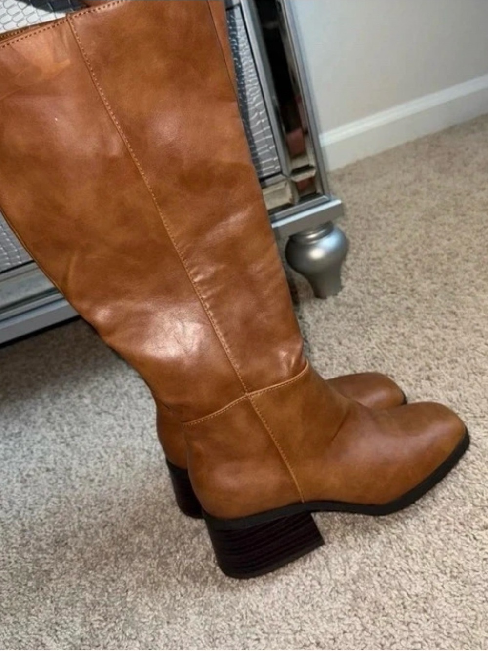 BAMBOO Cognac Over-the-Knee Riding Boots